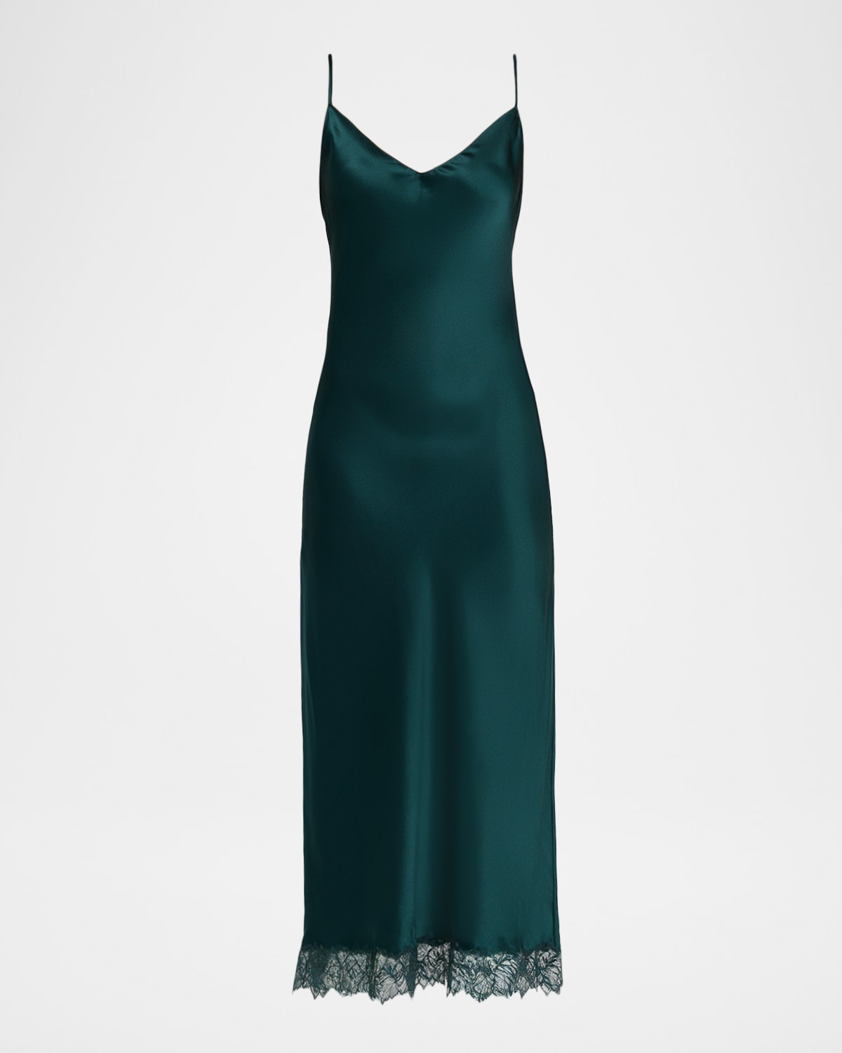 Sablyn Taylor Bias-cut Silk Slip Dress In Green