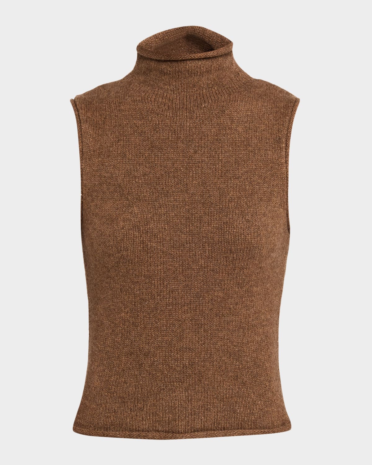 Joe's Jeans The Stevie Sleeveless Roll Neck Sweater Cinnamon In Brown