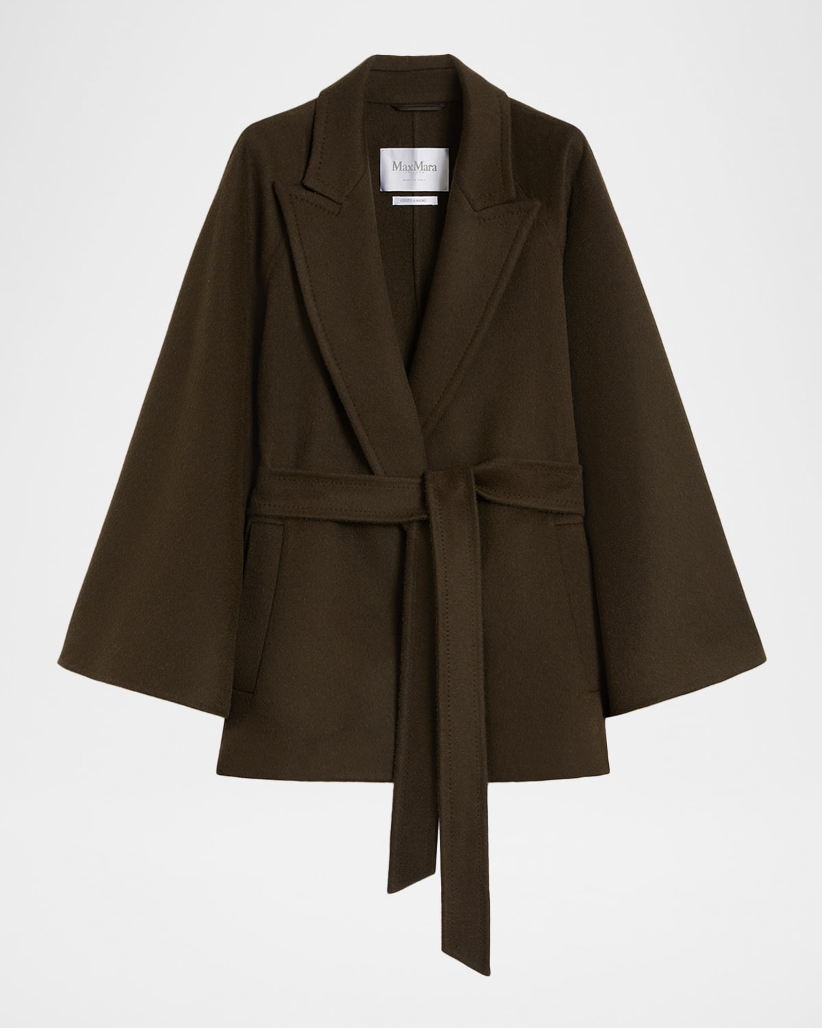 Max Mara Verna Cape-sleeve Camel Hair Wrap Coat In Multi