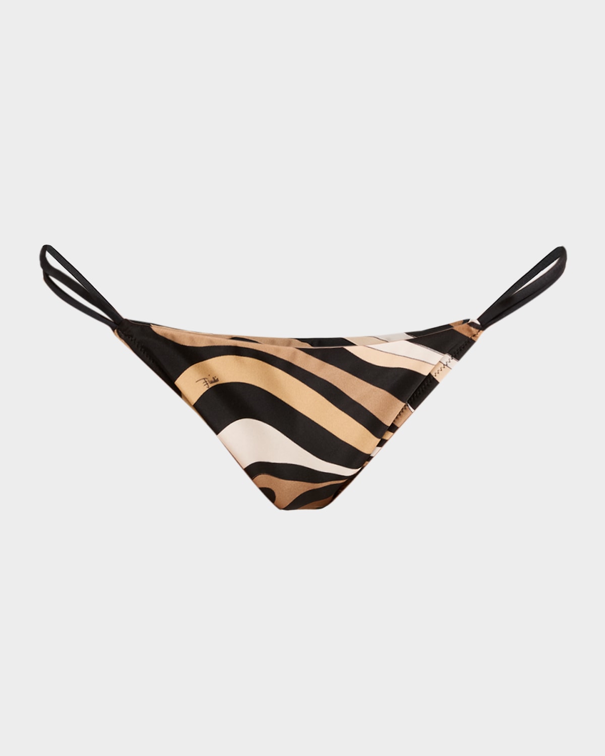 Pucci Striped Low-rise Bikini Bottoms In Multi