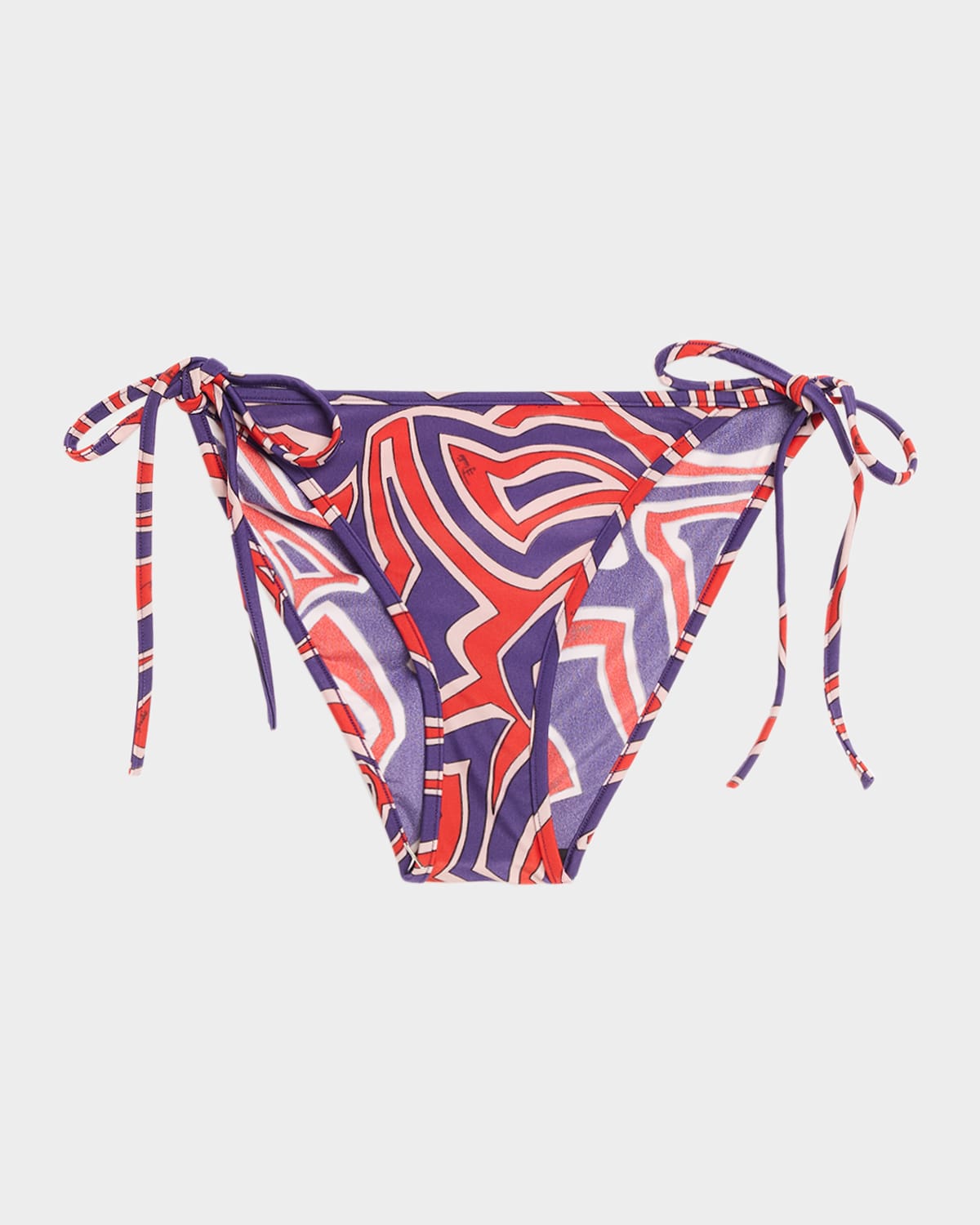 Pucci Printed Side-tie Bikini Bottoms In Multi