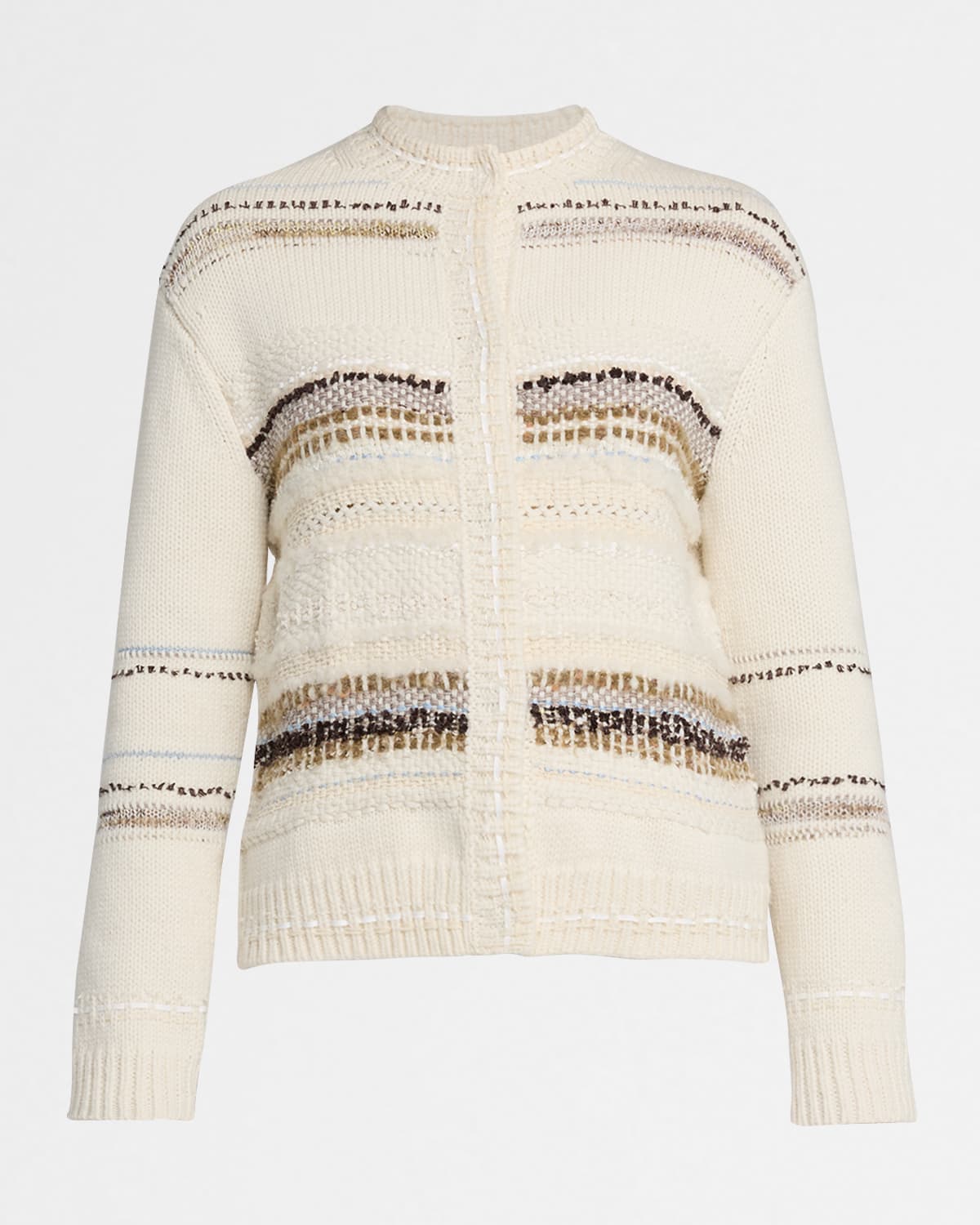 Lafayette 148 Handwoven Wool-cashmere Knit Cardigan In Neutral