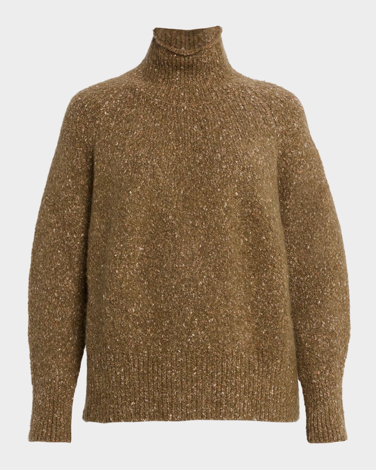 Lafayette 148 Speckled Knit Turtleneck Sweater In Brown