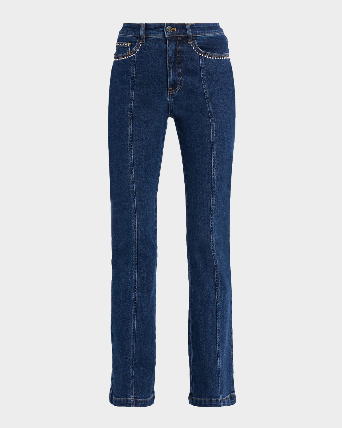 Cinq À Sept Shailene Studded Heart Jeans In Blue