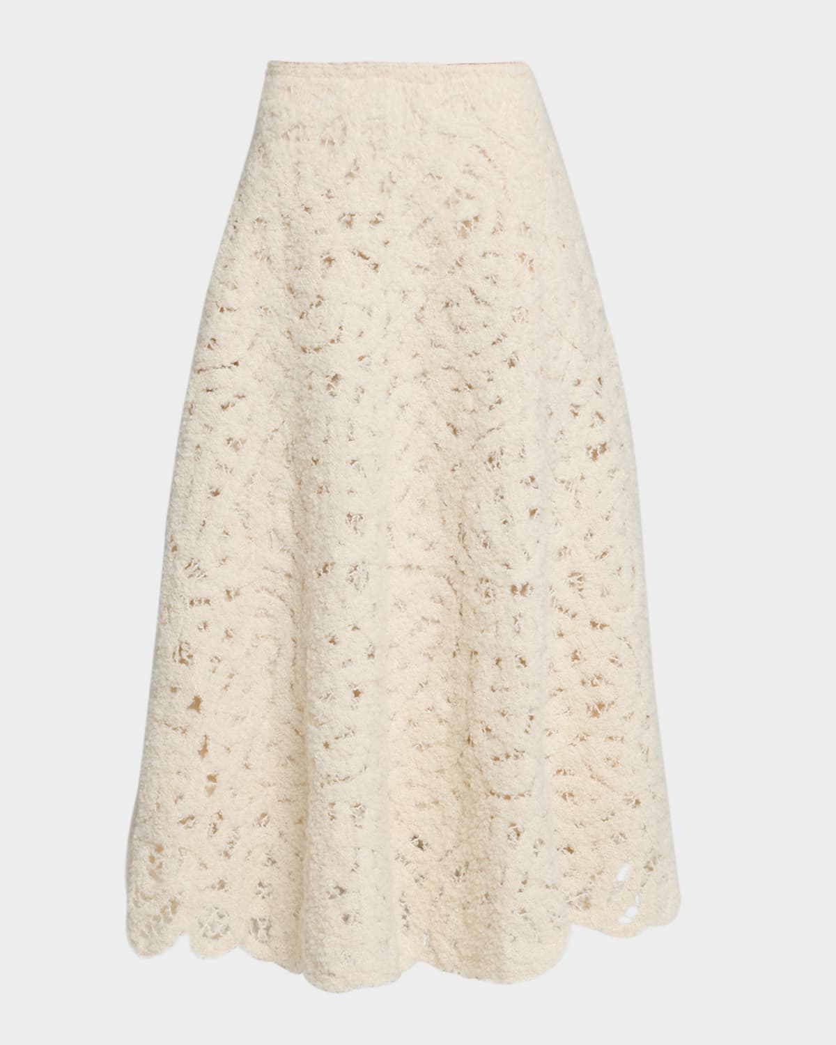 Lafayette 148 X The Morning Show Boucle Embroidered Knit Midi Skirt In Gray