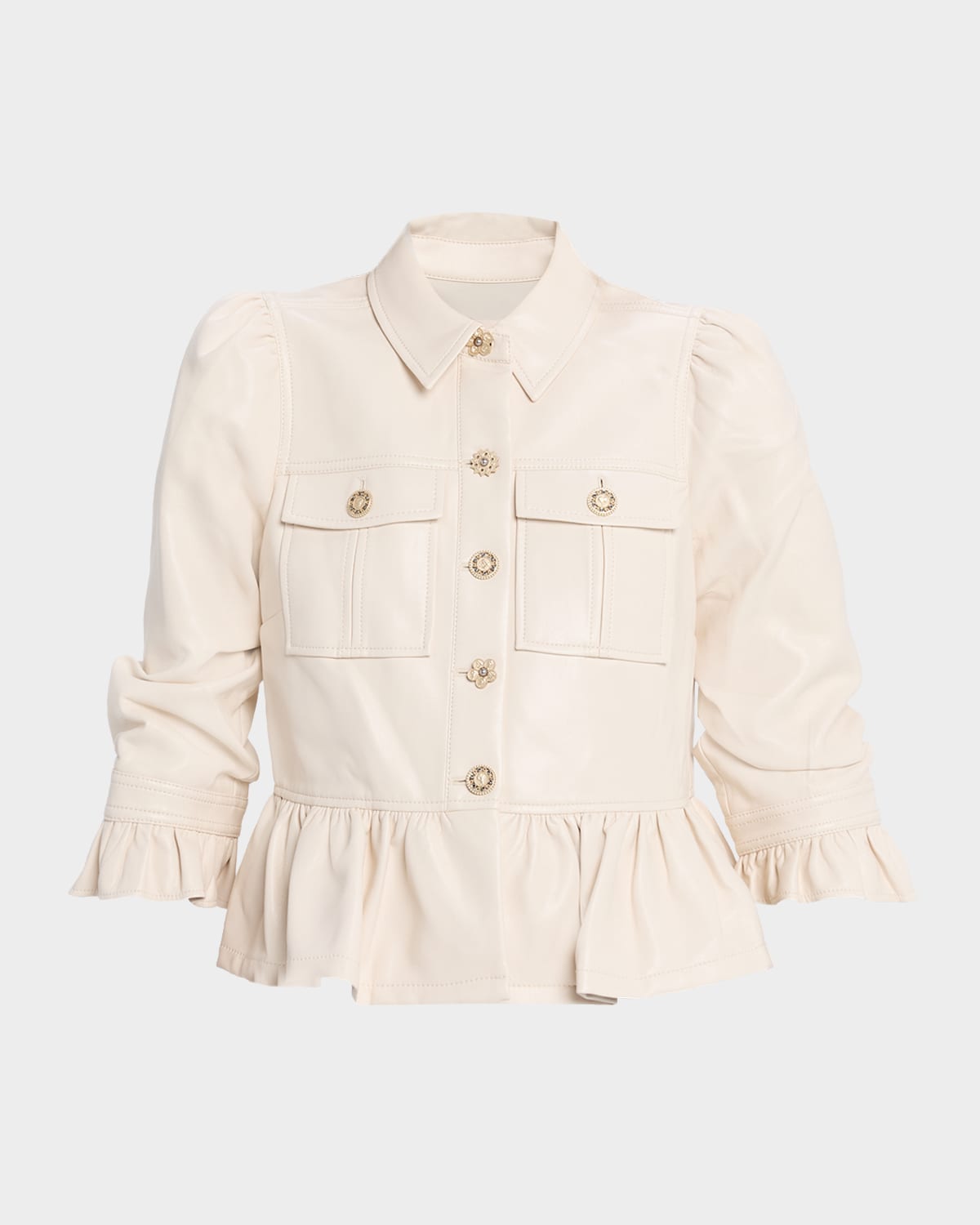 Cinq À Sept Cinq A Sept Delanie Gold Medallions Jacket In Gray