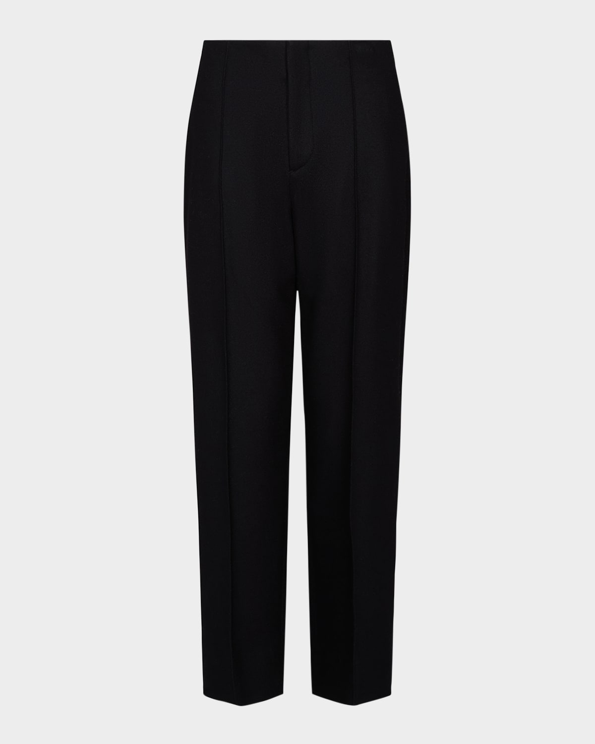 Vince Tailored Straight-leg Wool Trousers In Black