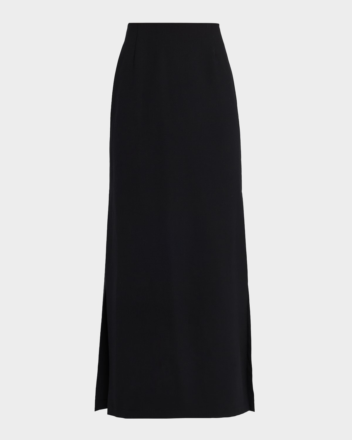 Lafayette 148 Side-slit Wool Maxi Skirt In Black