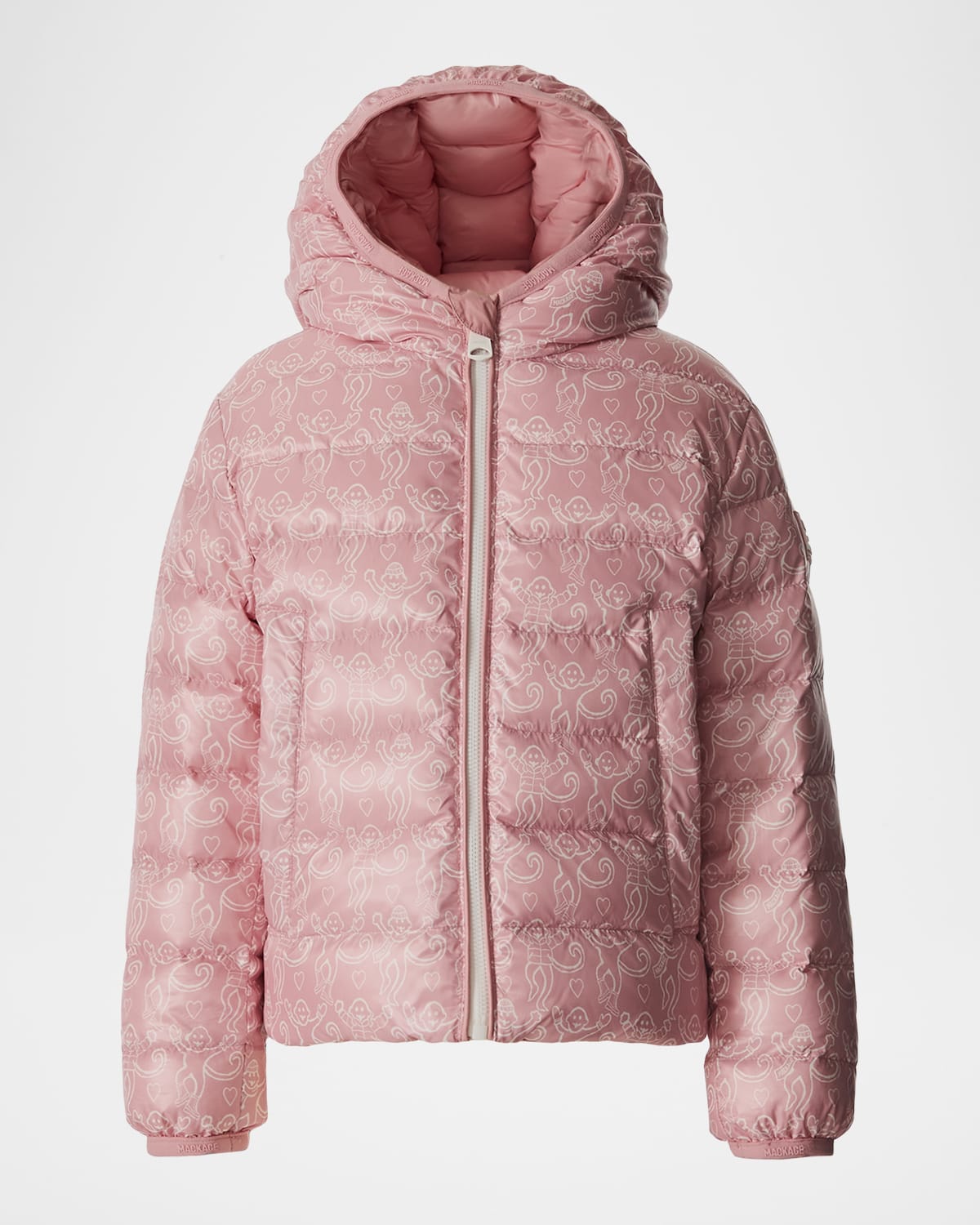 Mackage Girl's Reversible Hooded Down Jacket In Pink