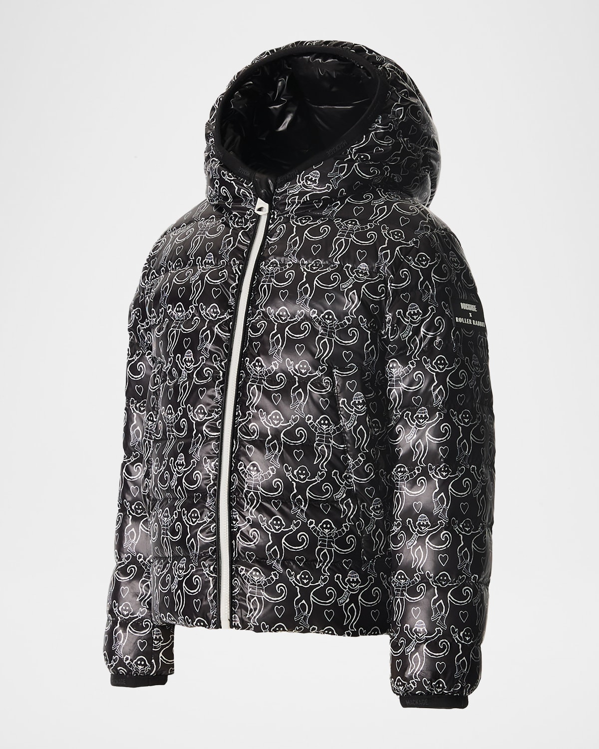 Mackage Girl's Reversible Hooded Down Jacket In Black