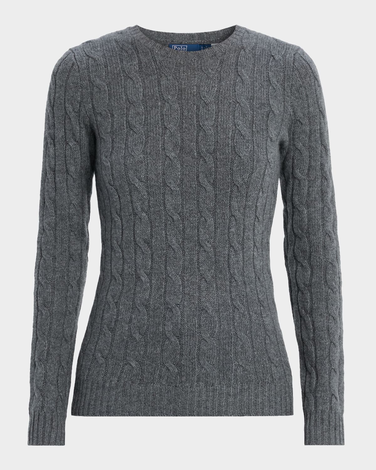Polo Ralph Lauren Cable-knit Cashmere Crewneck Sweater In Gray