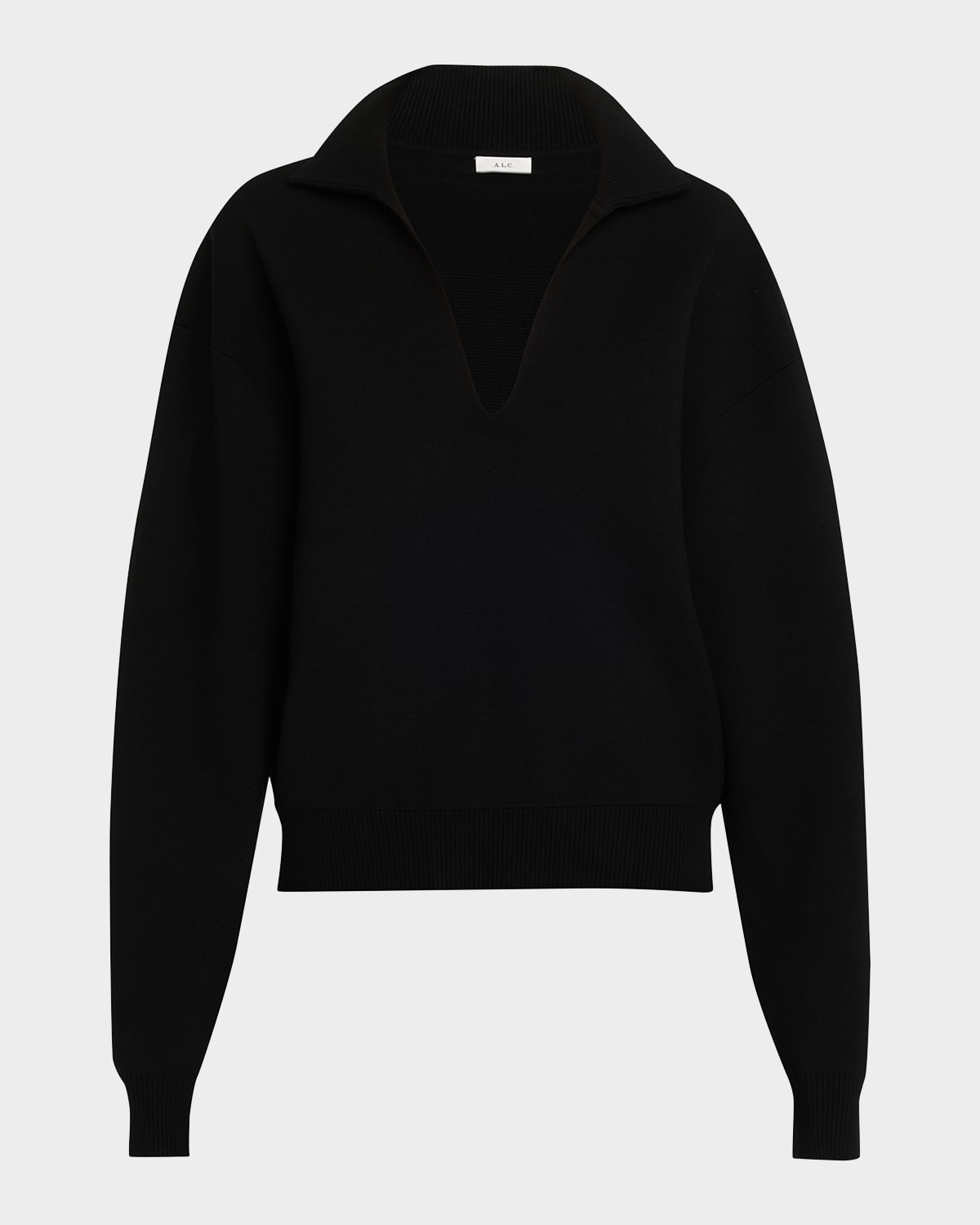A.l.c Timmy Polo Sweater In Black