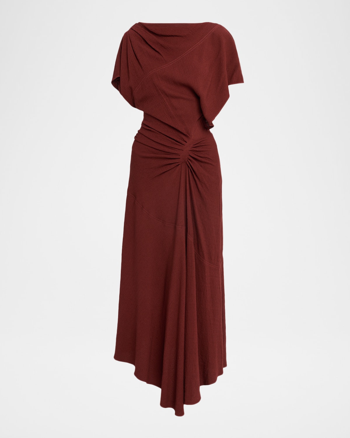 A.l.c Dena Draped Crepe Midi Dress In Red