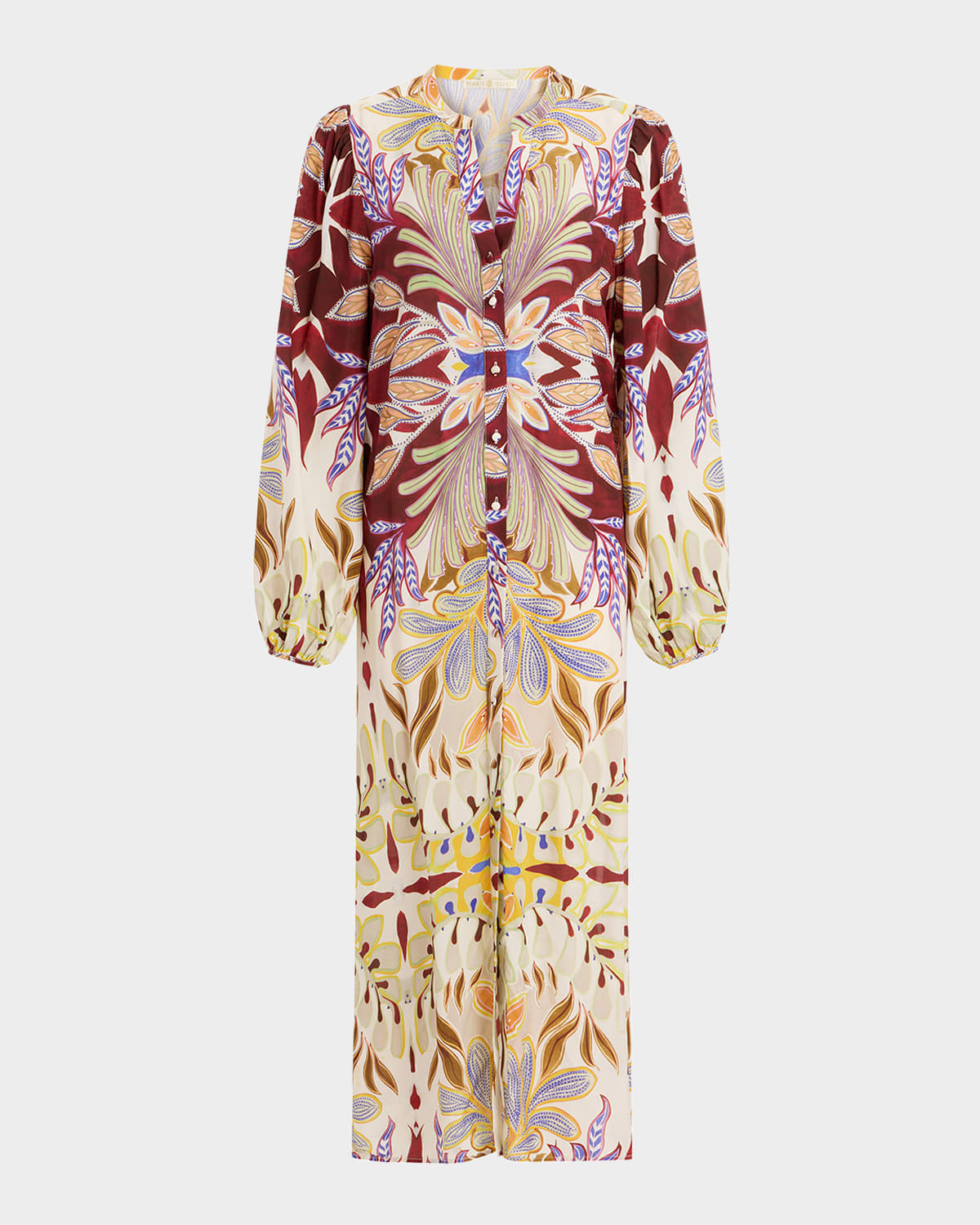 Marie Oliver Gregory Tranquility-print Viscose Midi Dress In Multi