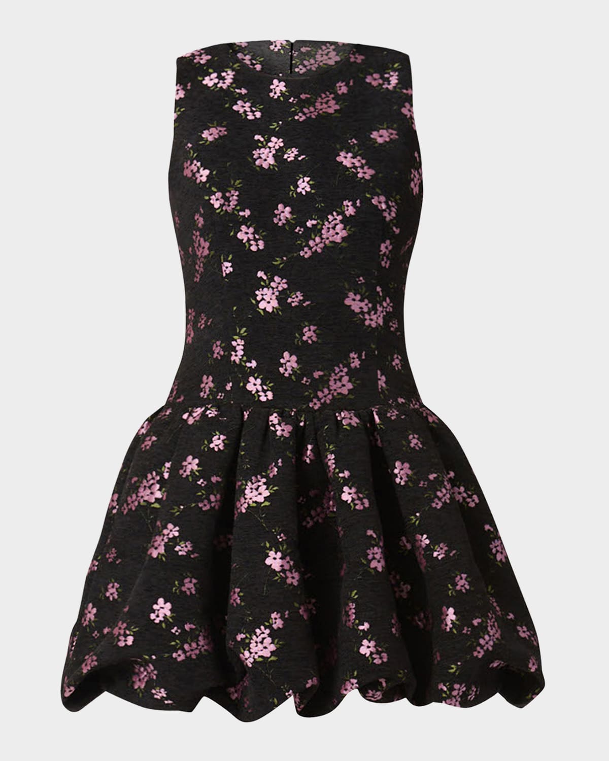 Shoshanna Raffaella Velvet Jacquard Bubble Mini Dress In Black