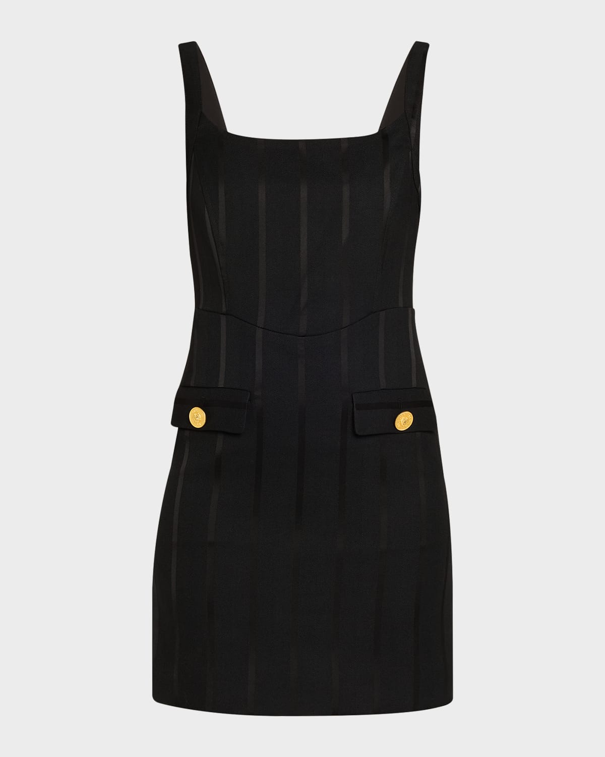 L'agence Helen Striped Satin Corset Mini Dress In Black