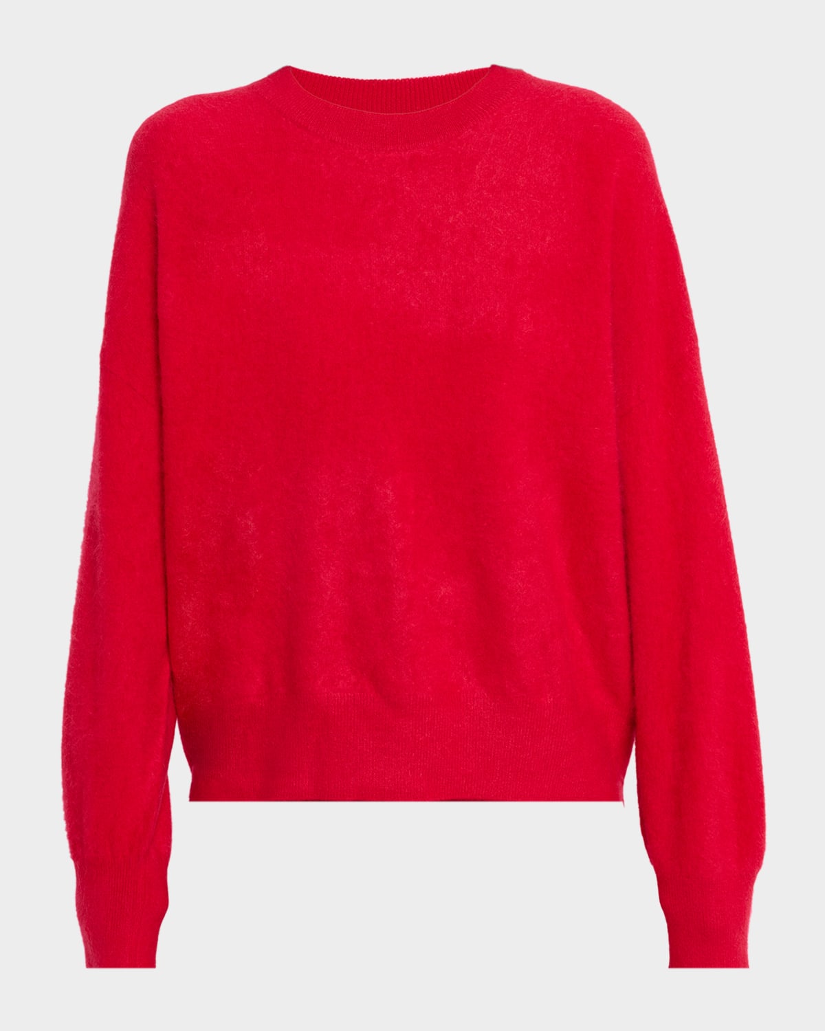 Reiss Brushed Cashmere Crewneck Sweater In Red