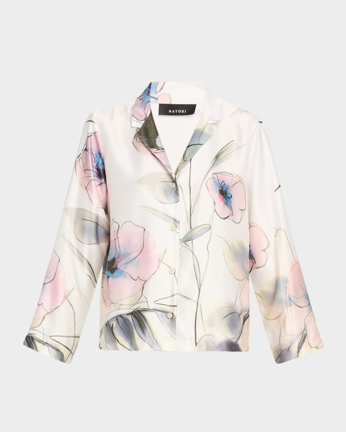 Natori Hiyaku Floral-print Charmeuse Pajama Set In Multi