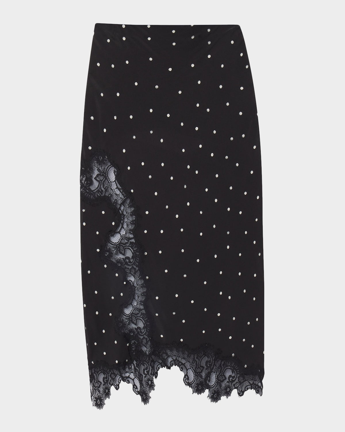 A.l.c Olivia Polka-dot Crepe And Lace Maxi Skirt