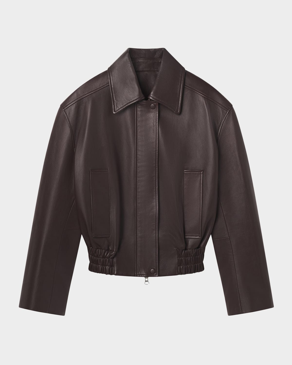 A.l.c Otto Leather Bomber Jacket In Burgundy