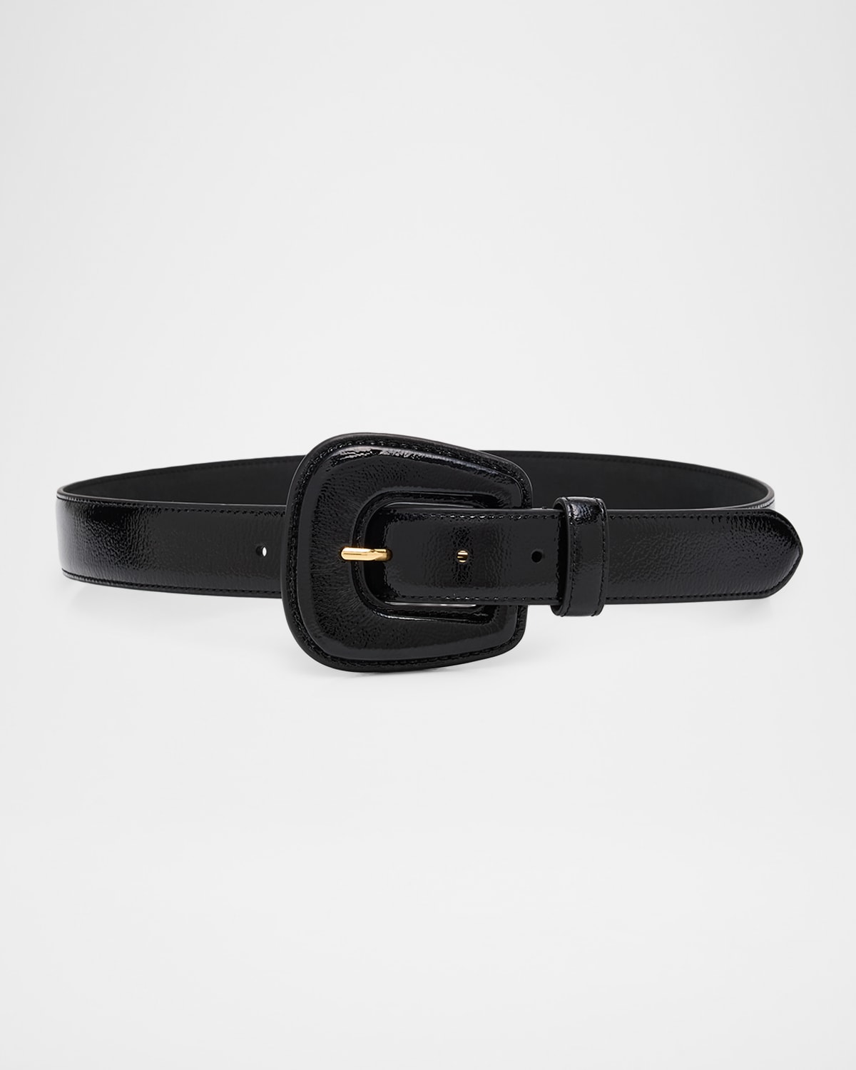 Veronica Beard Elsy Leather-buckle Belt In Black