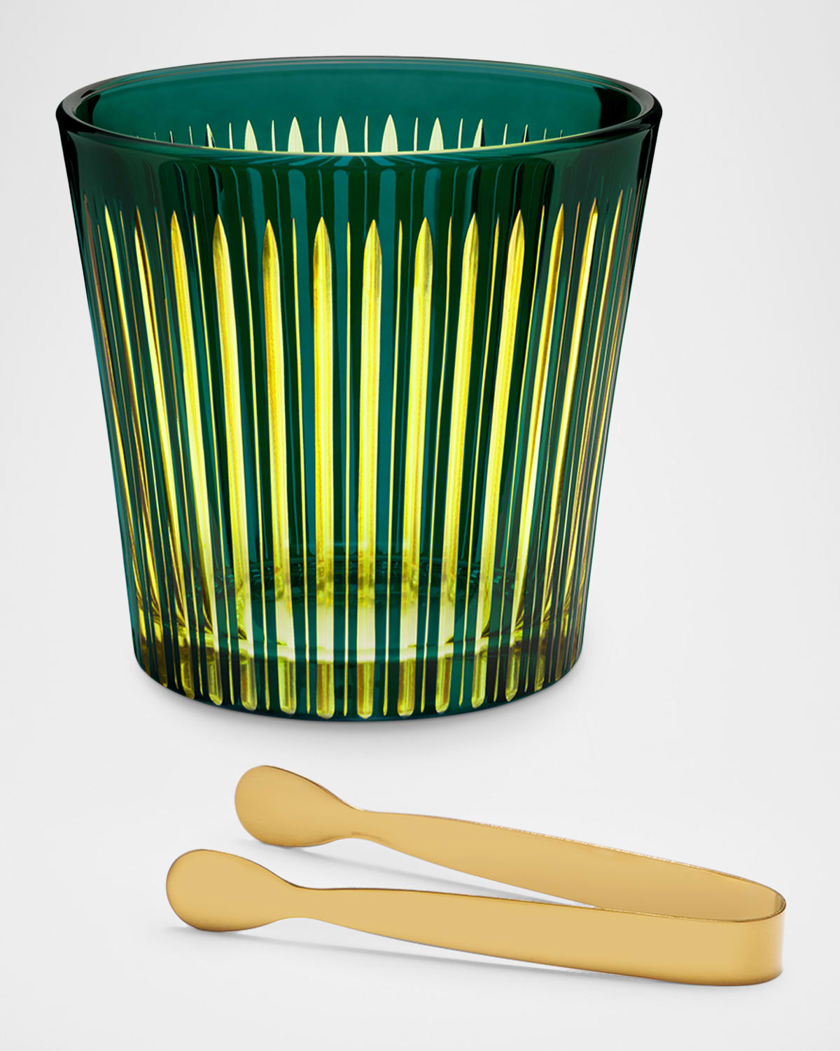 L'objet Prism Ice Bucket With Tongs In Green
