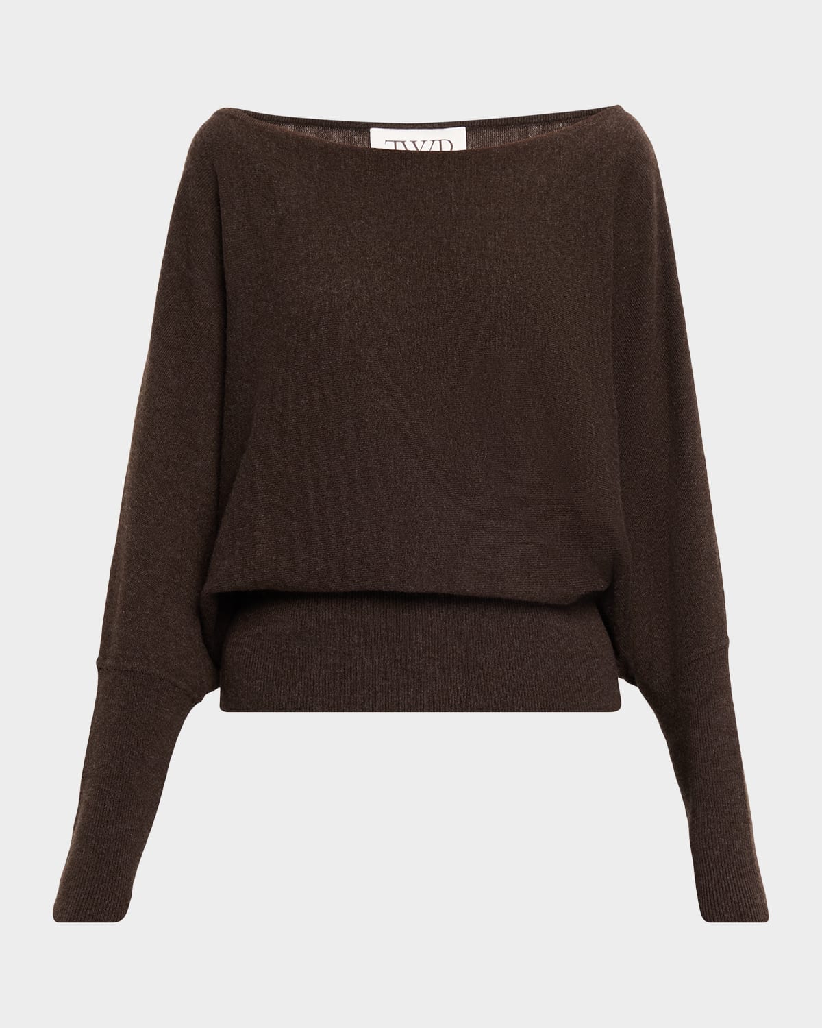 Twp Off The Shoulder Cashmere Sweater In Brown