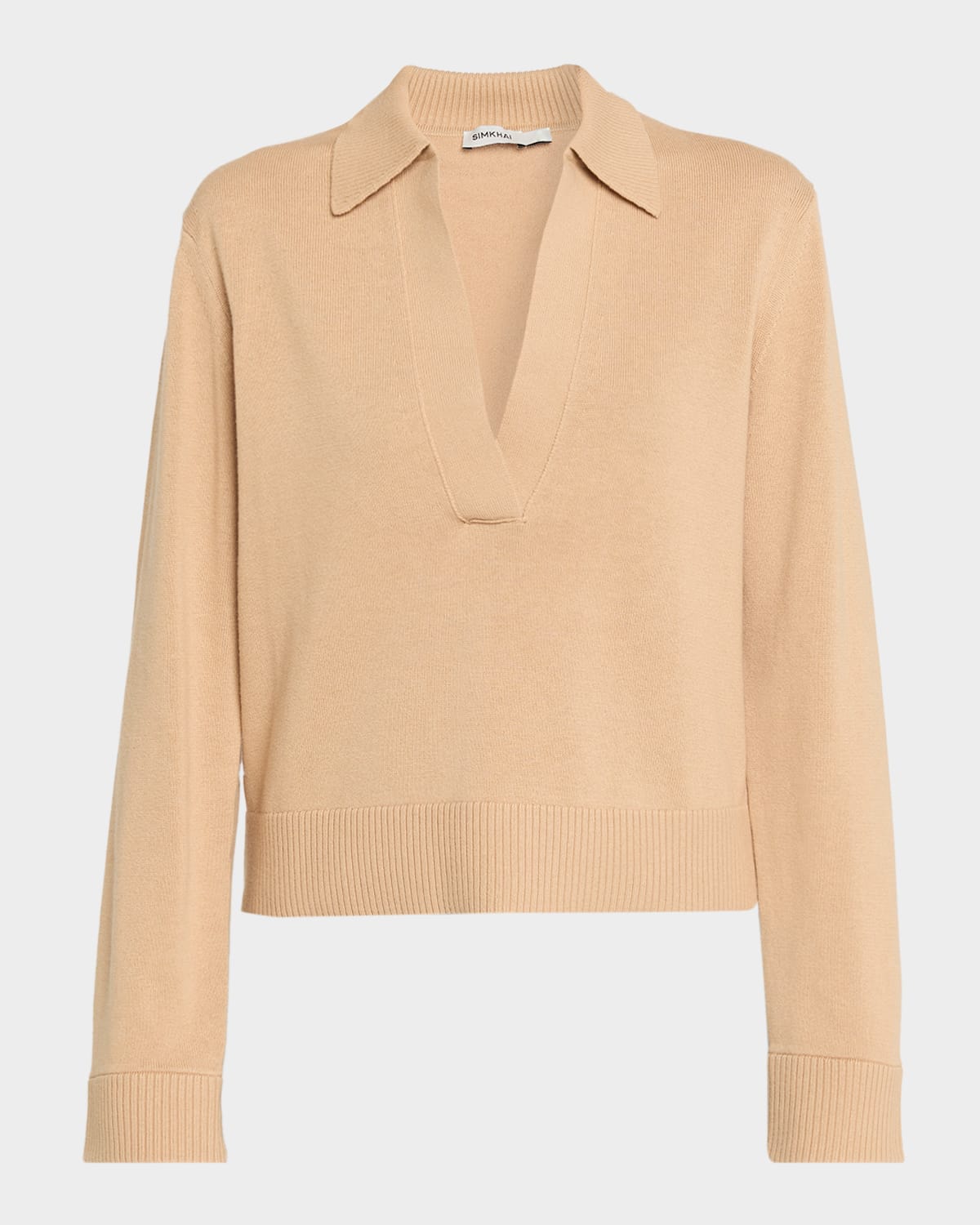Simkhai Cashmere-cotton Polo Sweater In Neutral