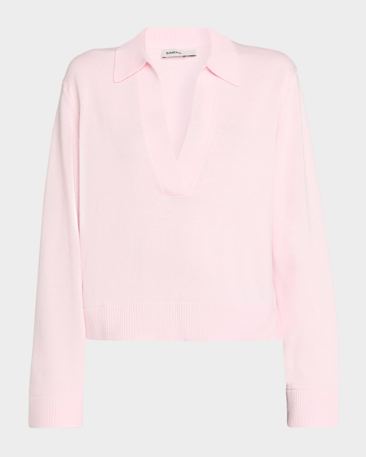 Simkhai Cashmere-cotton Polo Sweater In Pink