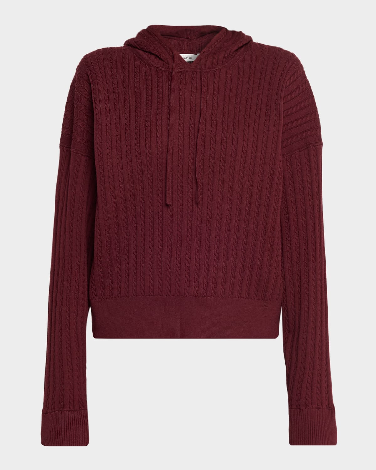 Simkhai Cashmere-blend Cable-knit Hoodie In Red