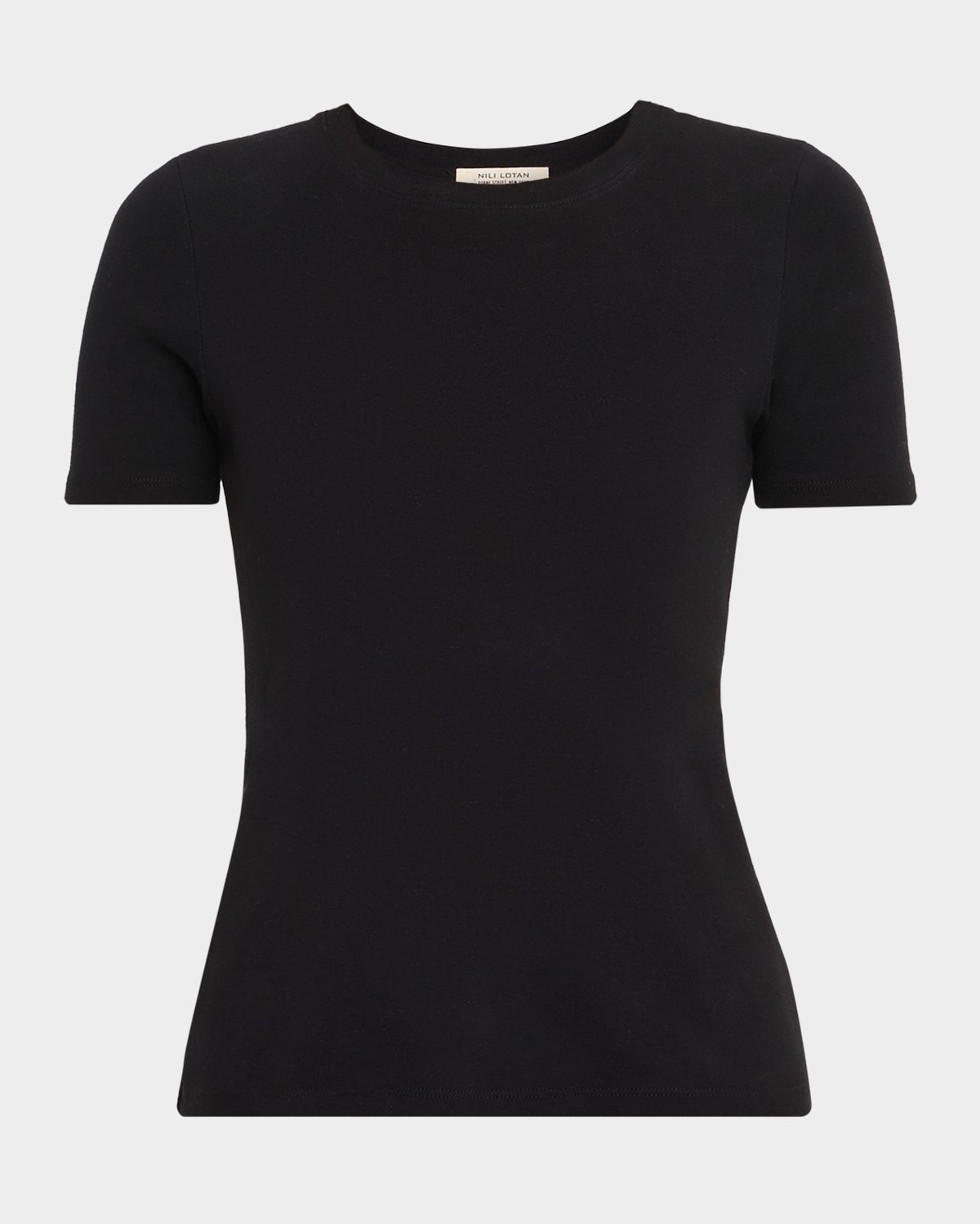 Nili Lotan Short-sleeve Fitted T-shirt In Black