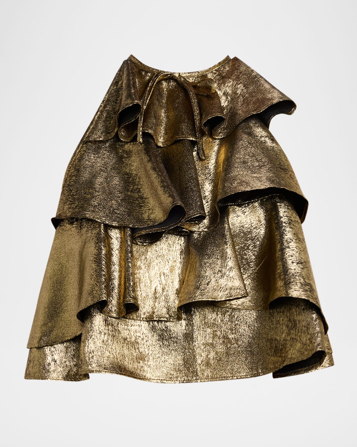 AKNVAS Bodil Metallic Ruffle Top