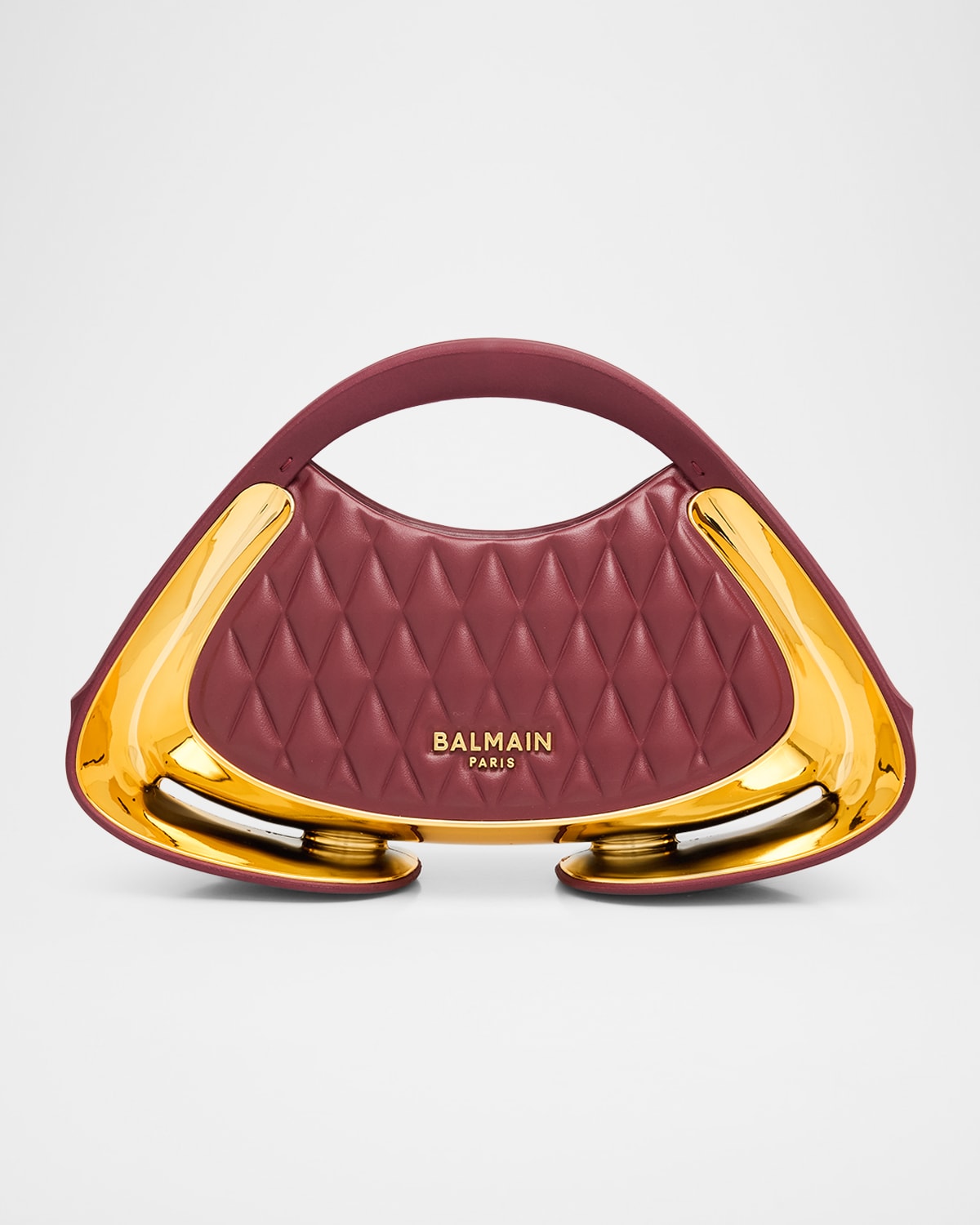 Balmain Jolie Madame Small Quilted Faux Leather Top-Handle Bag