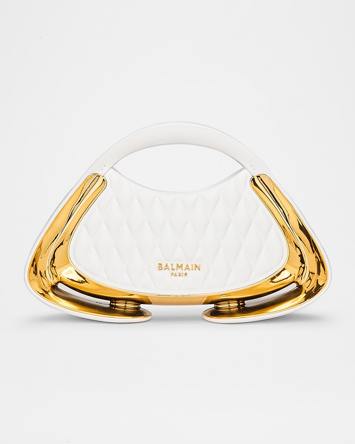 Balmain Jolie Madame Small Quilted Faux Leather Top-Handle Bag