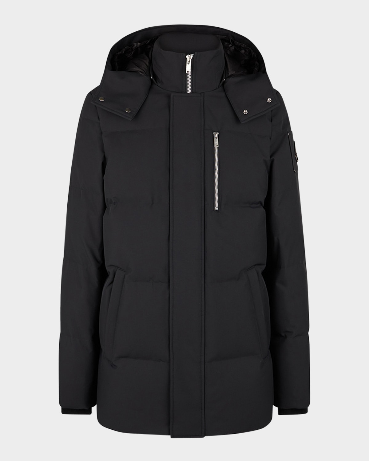 Moose Knuckles Hooded Puffer Jacket In Black