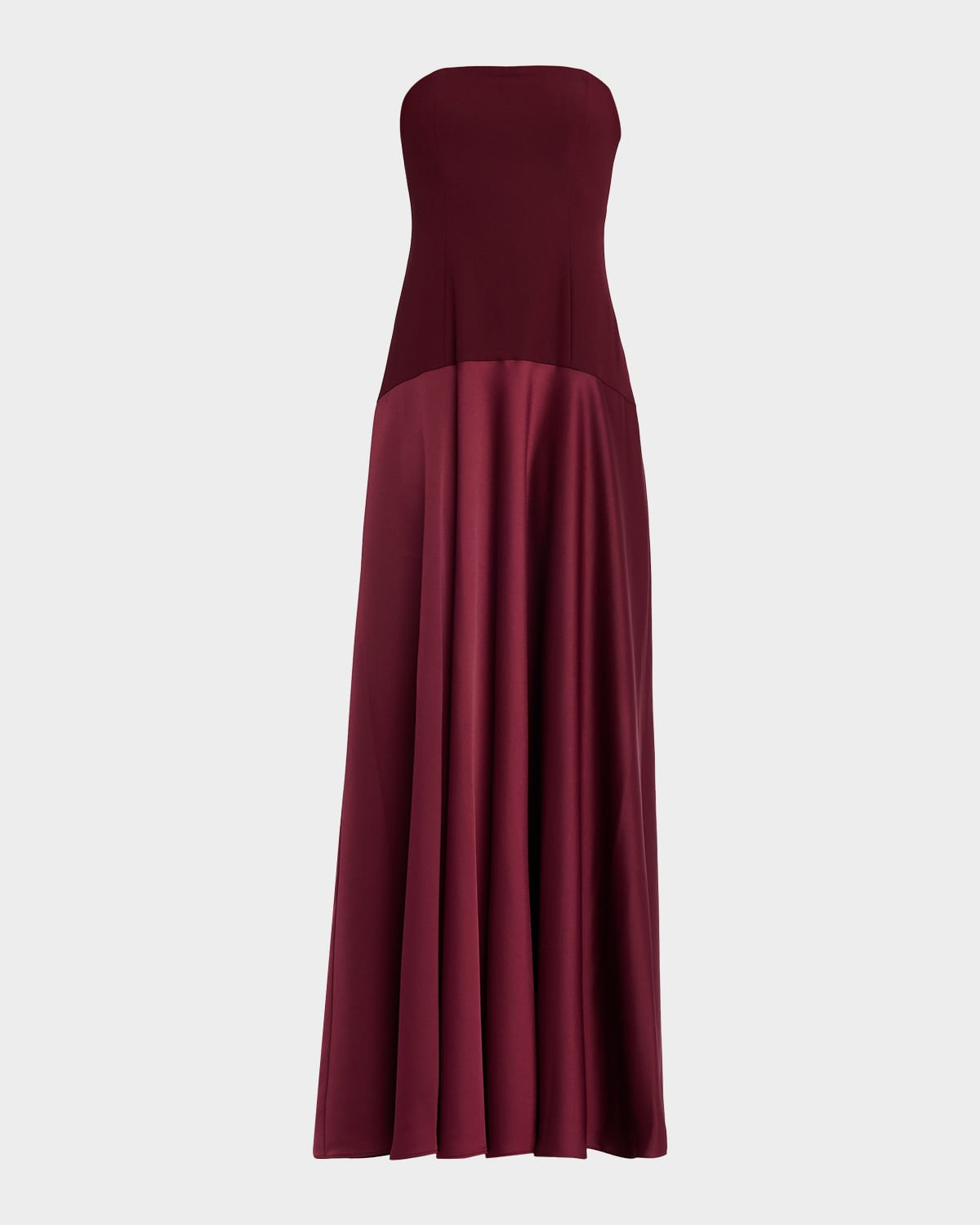 One33 Social The Vivienne Strapless Drop-waist Gown In Burgundy
