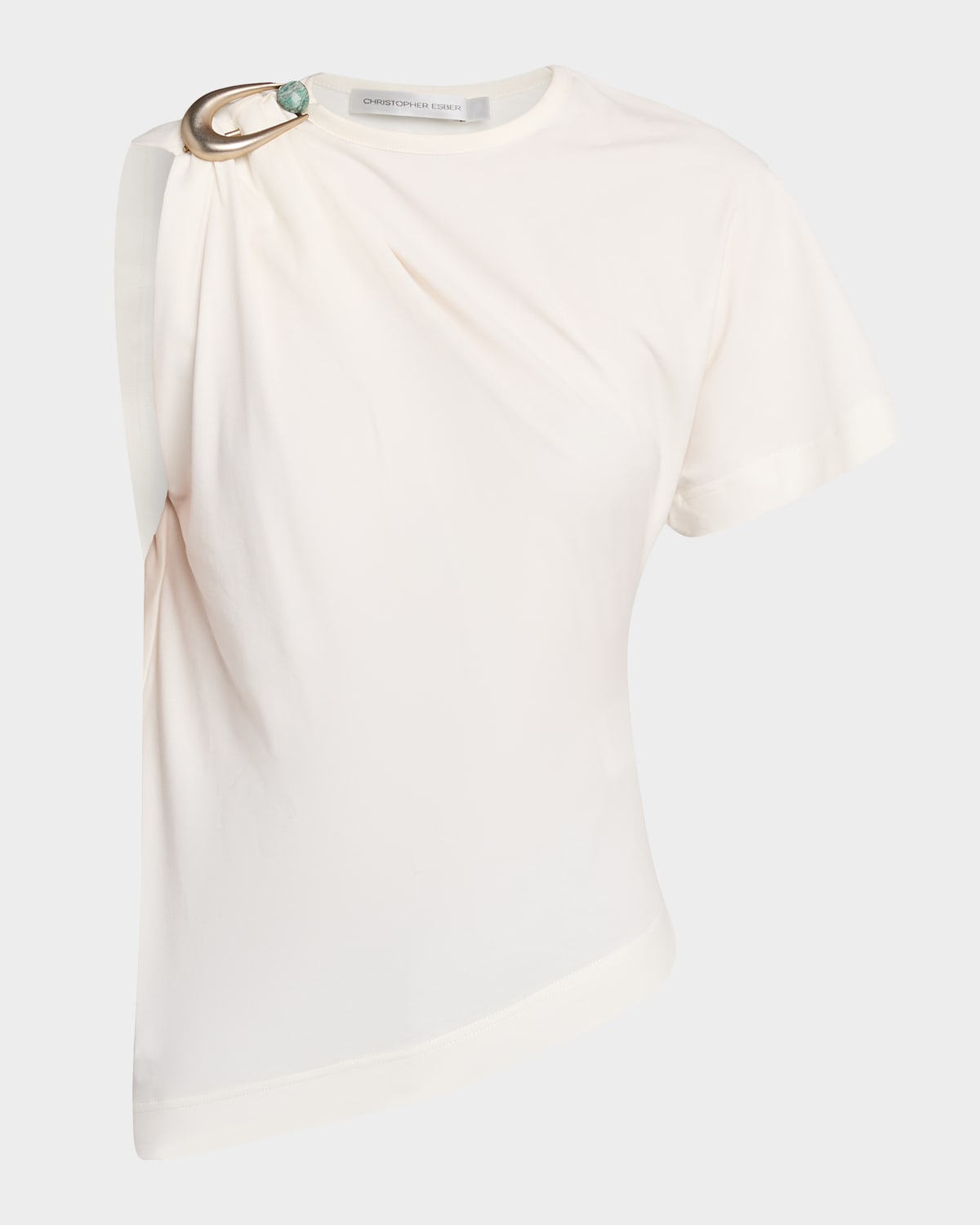 Christopher Esber Stone Pin Crewneck Tee In Multi