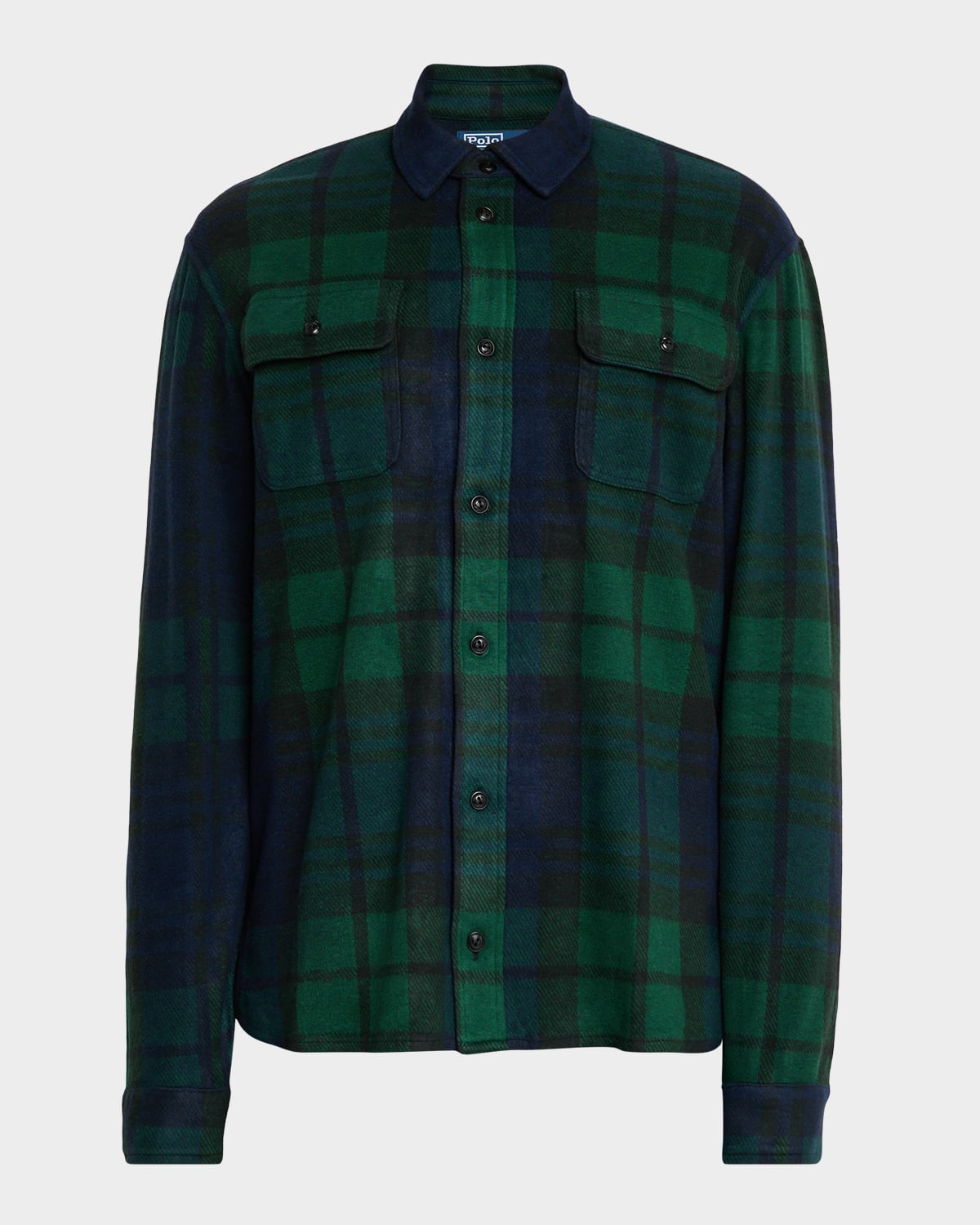 Polo Ralph Lauren Plaid Knit Flannel Overshirt In Green