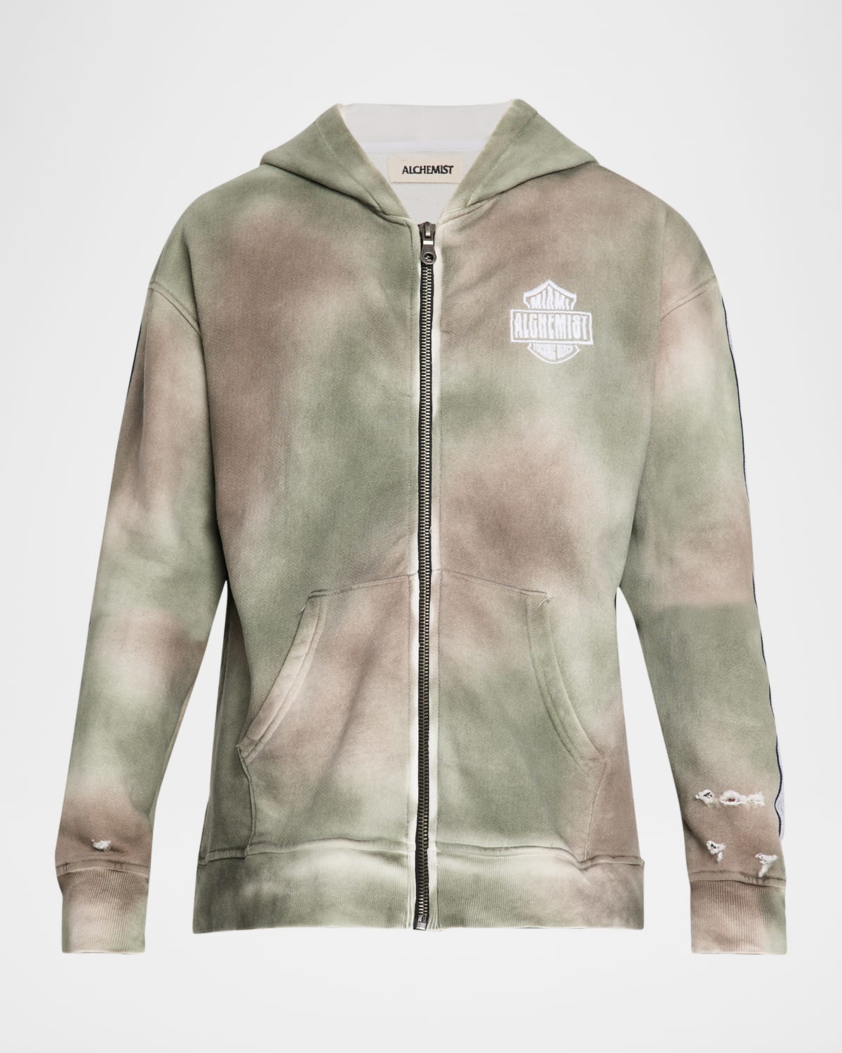 Alchemist Men's Rider Cotton Logo-embroidered Full-zip Hoodie In Brown