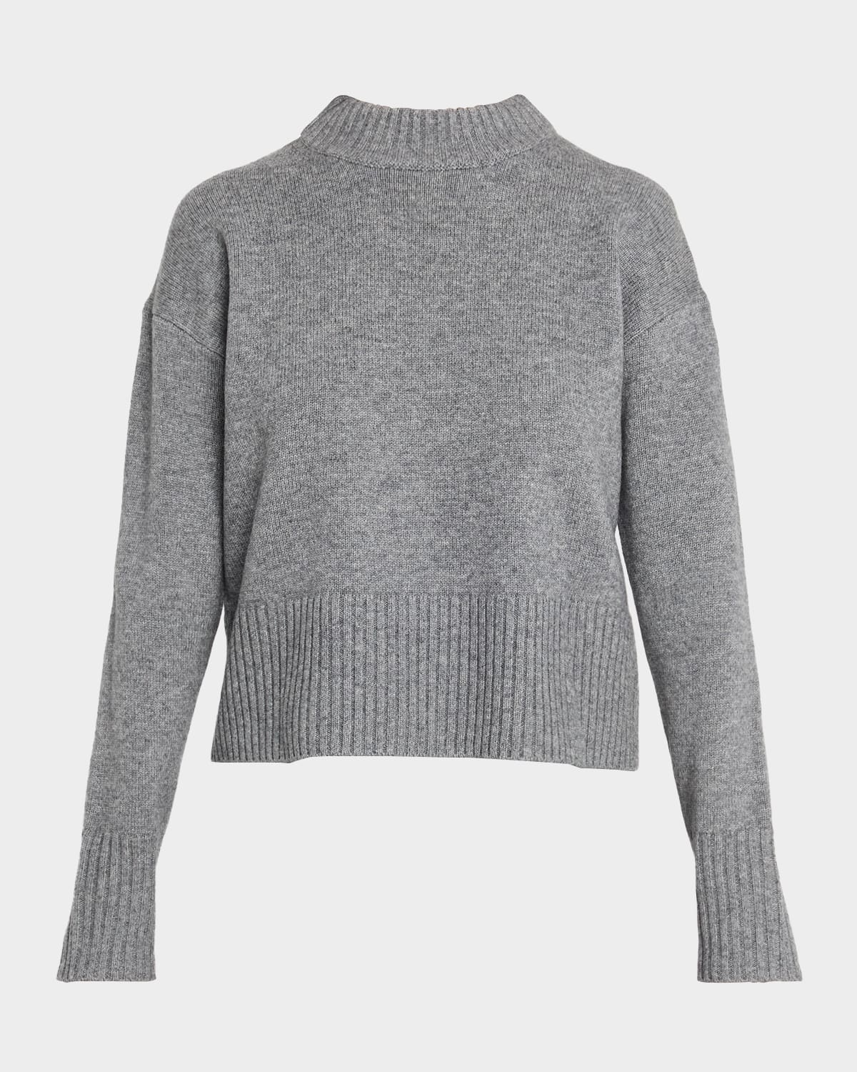 Veronica Beard Andi Wool-cashmere Turtleneck Sweater In Gray