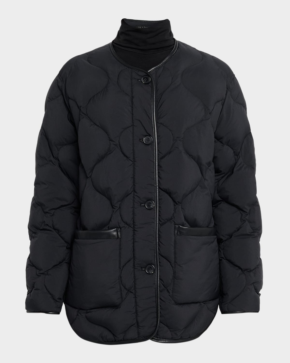 Rag & Bone Tatiana Quilted Shacket In Black