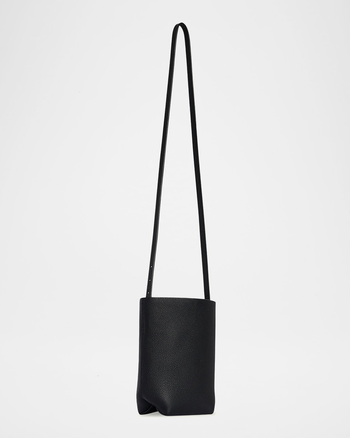 The Row Park North-south Crossbody Tote Bag In Leather In Black