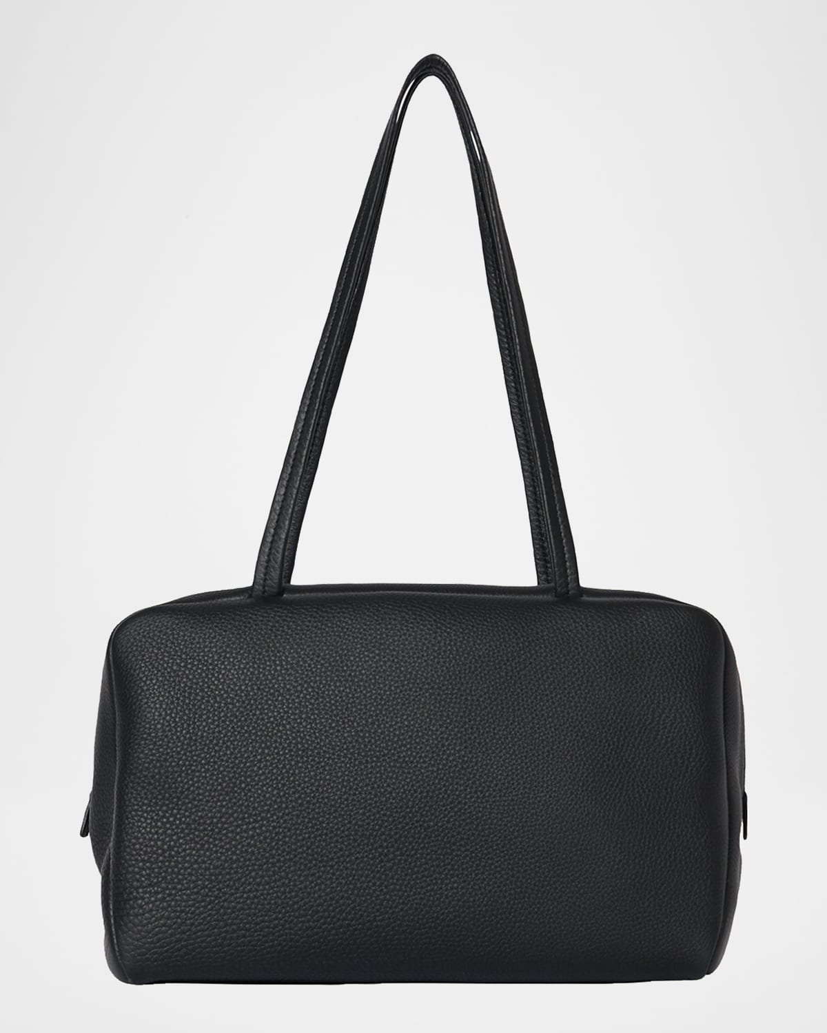 The Row Astra Bowling Shoulder Bag In Grain Leather In Black