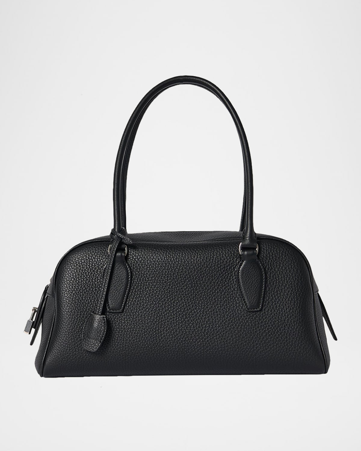 The Row India East-west Shoulder Bag In Grain Leather In Black