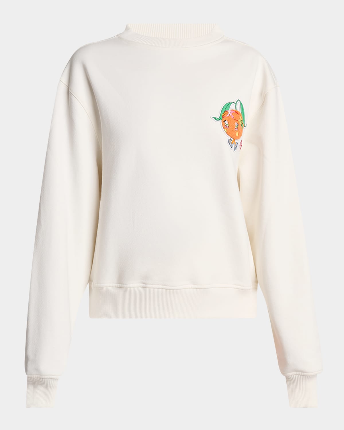 Casablanca Orange Mascot Crewneck Sweatshirt In White