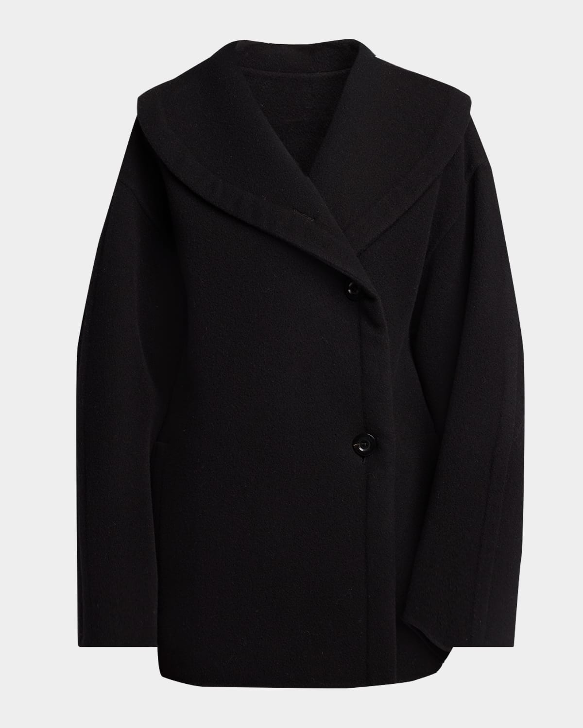 THE ROW Temur Double-Breasted Wool Shawl-Collar Coat