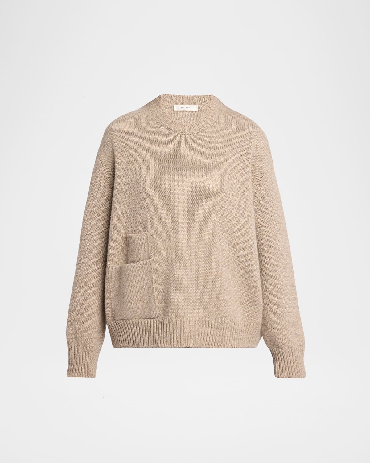 The Row Mirtle Dual-pocket Cashmere Crewneck Sweater In Neutral