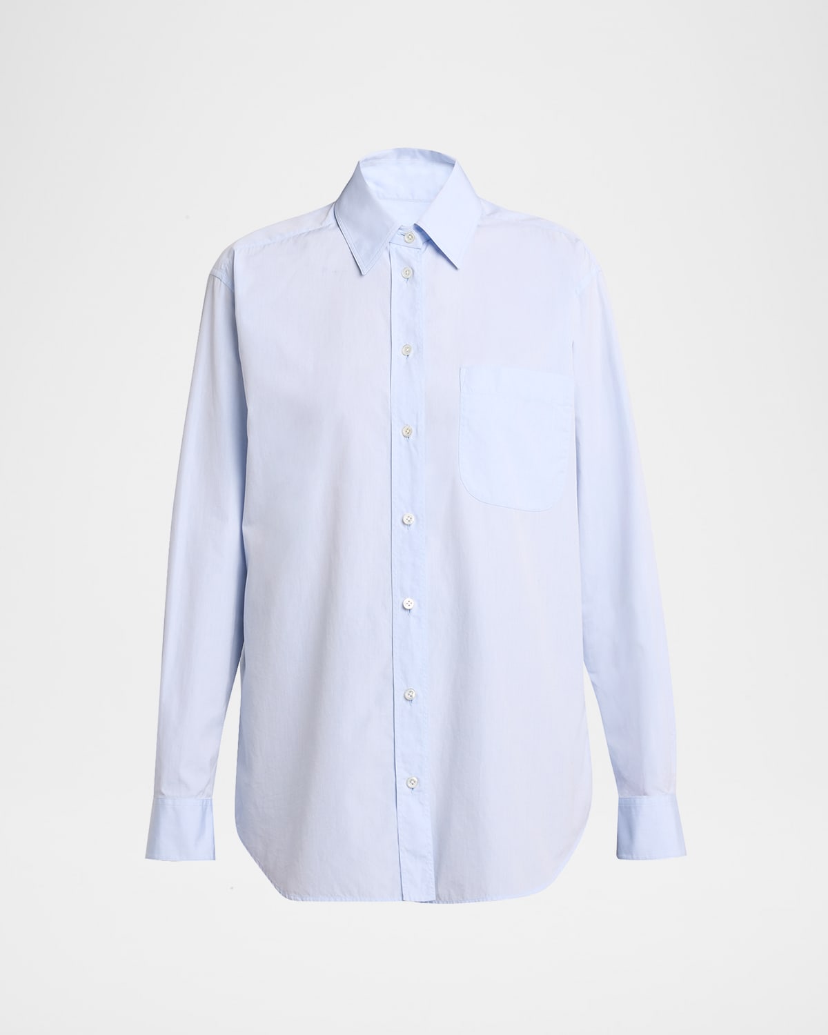 The Row Gavina Cotton Button-down Shirt In Blue