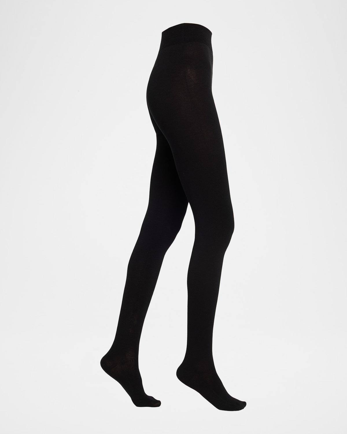 The Row Mimi High-rise Seamless Knit Footed Tights In Black