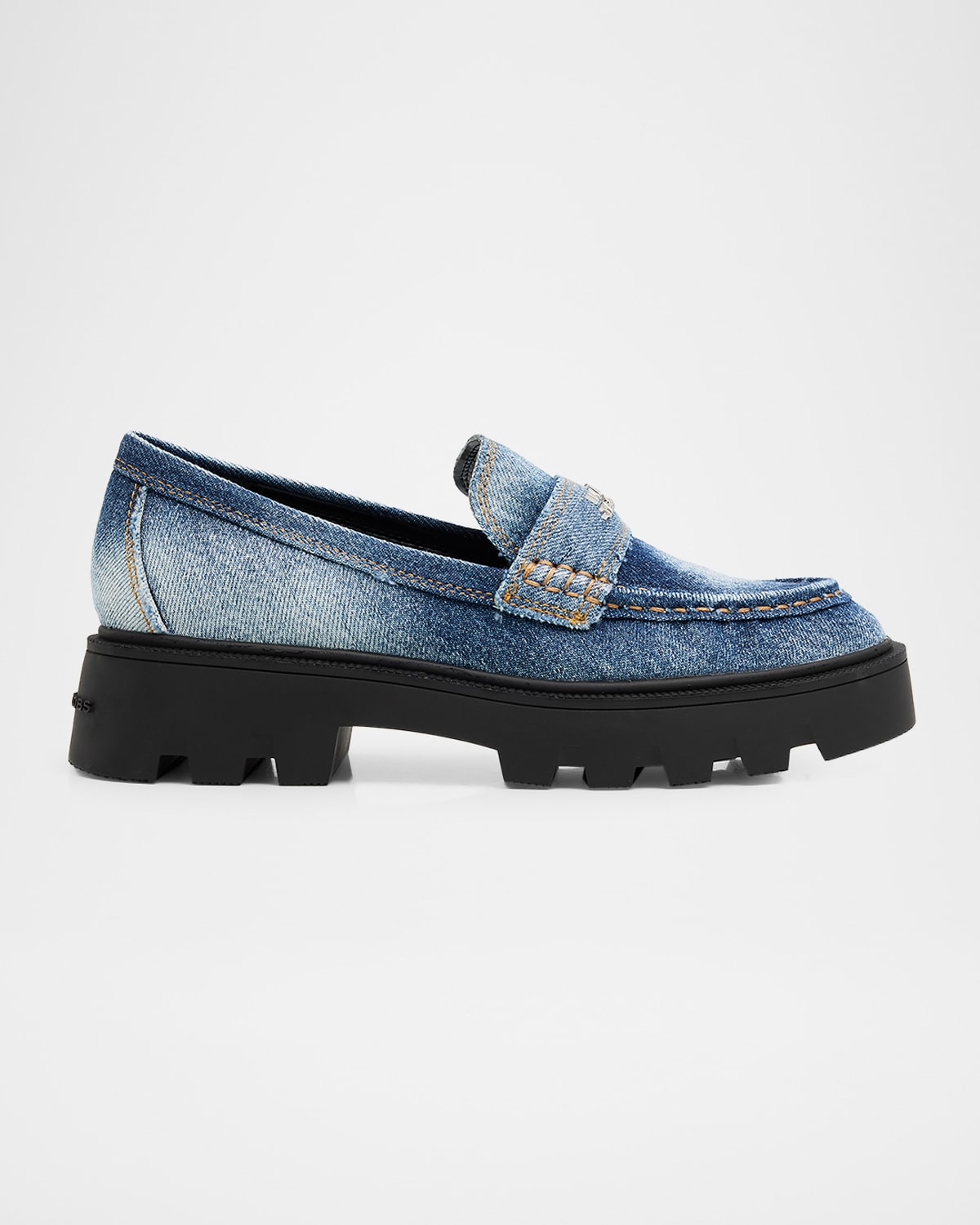 Marc Jacobs The Faded Denim Frankie Loafers In Blue